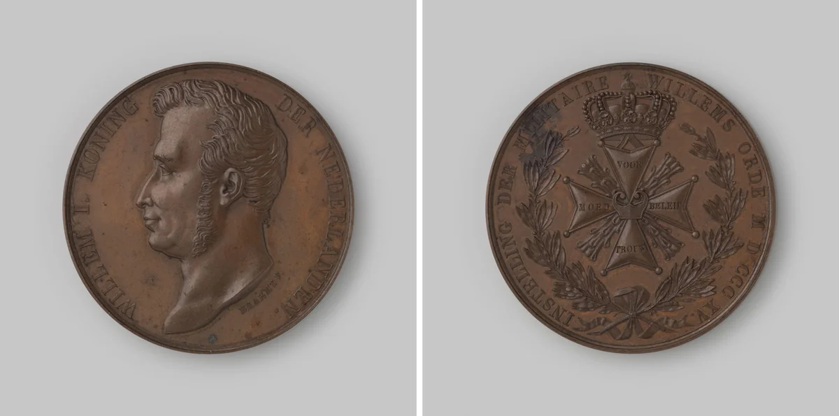 Op de instelling van de Militaire Willemsorde by Joseph Pierre Braemt, metalwork, 1815