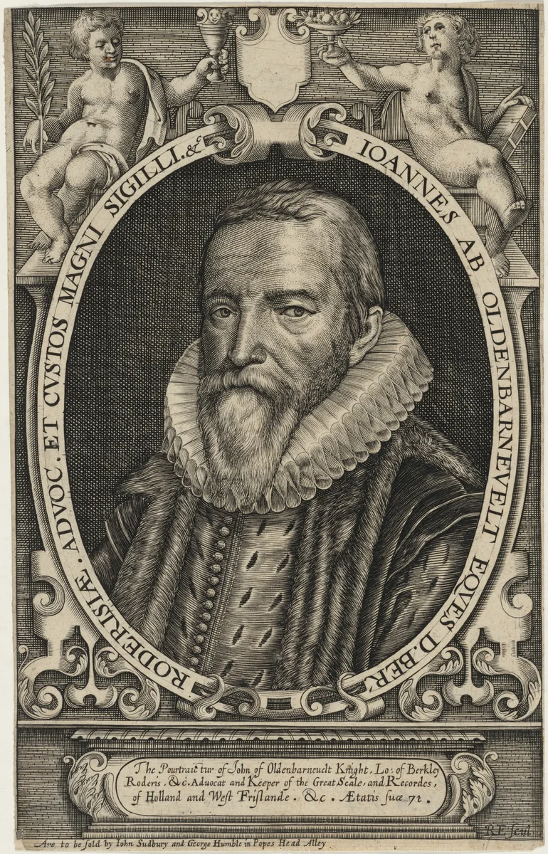 Jon van Olden-Bernevelt by Renold Elstrack, print, 1571-1625