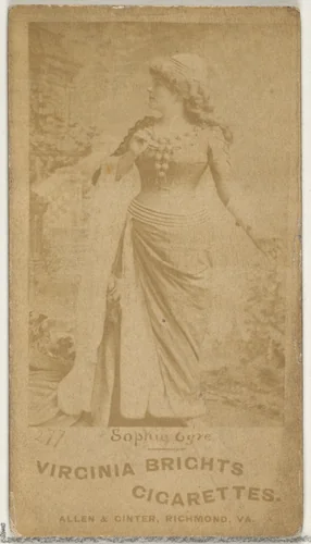 Card 277, Sophie Gyre, from the Actors and Actresses series (N45, Type 1) for Virginia Brights Cigarettes by Allen & Ginter, photograph, 1885-1891