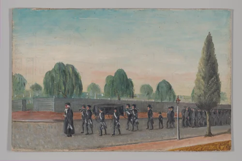 Adult Funeral Procession by William P. Chappel, artwork, 1870