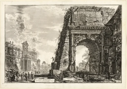 View of the Arch of Titus, from Views of Rome by Giovanni Battista Piranesi, print, 1771