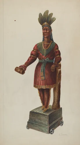 Cigar Store Indian by Charles Bowman, index of american design, 1937
