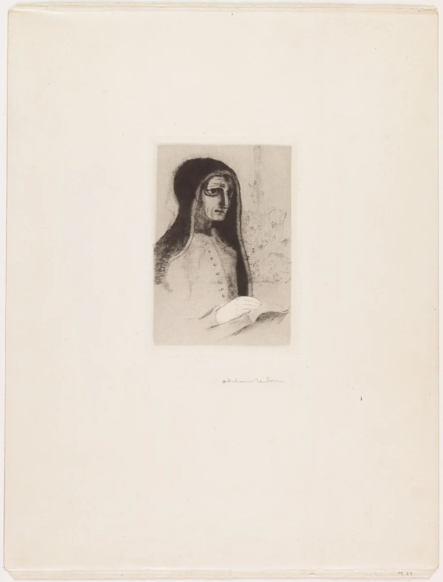 The Book (Saint-Theresa) (Le Livre [Sainte-Thérèse]) by Odilon Redon, print, 1892