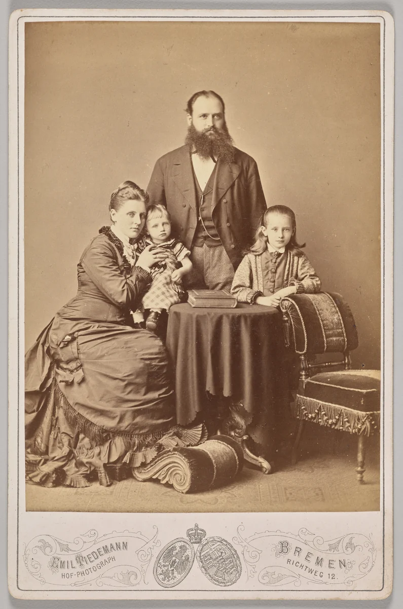 Untitled (studio portrait of a family) by Emil Tiedemann, photograph, 1870-1879