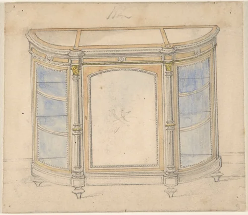 Cabinet Design by anonymous, drawing, 1800-1900