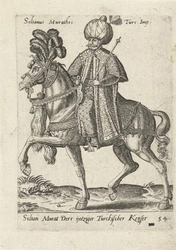 Sultan Murat III te paard by Unknown, print, 1577