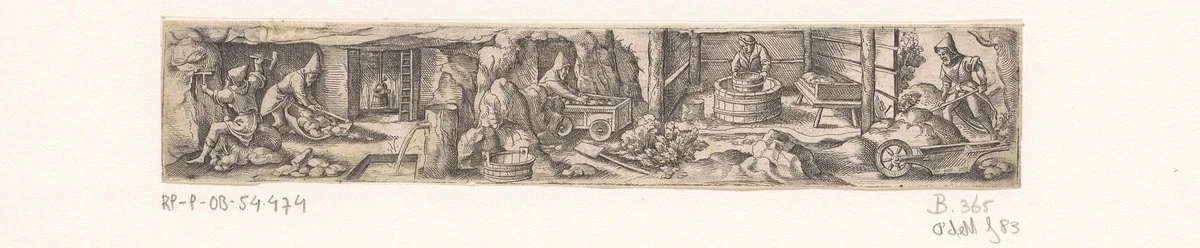 Mijnwerkers by Unknown, print, 1524-1562