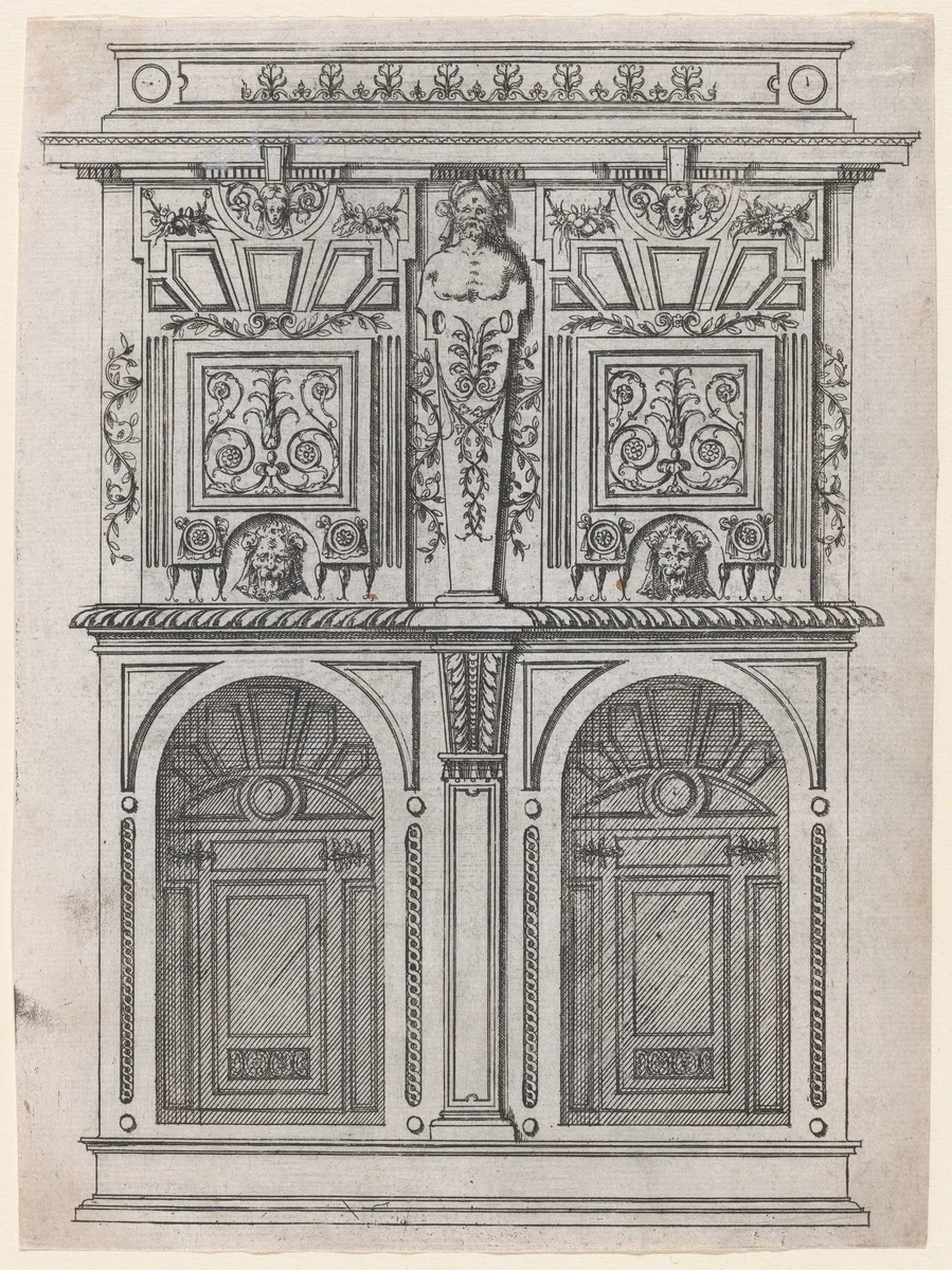Furniture Design by Jacques Androuet du Cerceau, print, 1565-1570