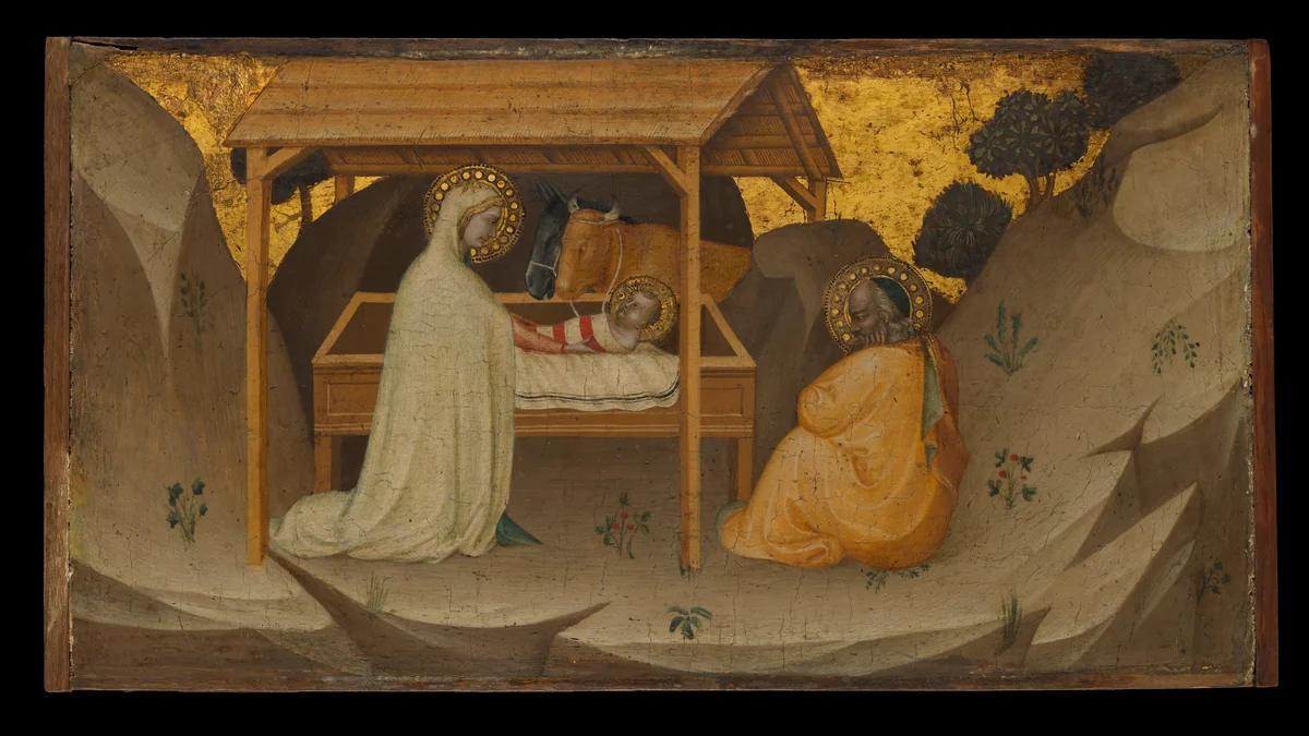 The Nativity by Puccio di Simone, painting, 1345-1355