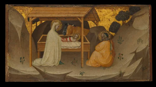 The Nativity by Puccio di Simone, painting, 1345-1355