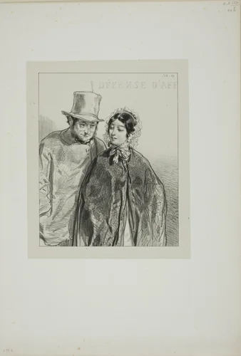 Masks and faces: Mr. Pipanthoud, vous ni affichez by Paul Gavarni, print, 1857-1858