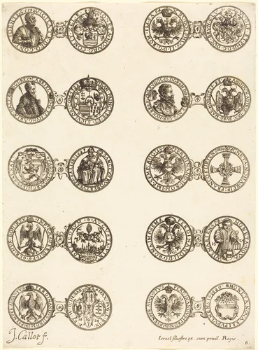 Coins [plate 6] by Jacques Callot, print, 1624-1634