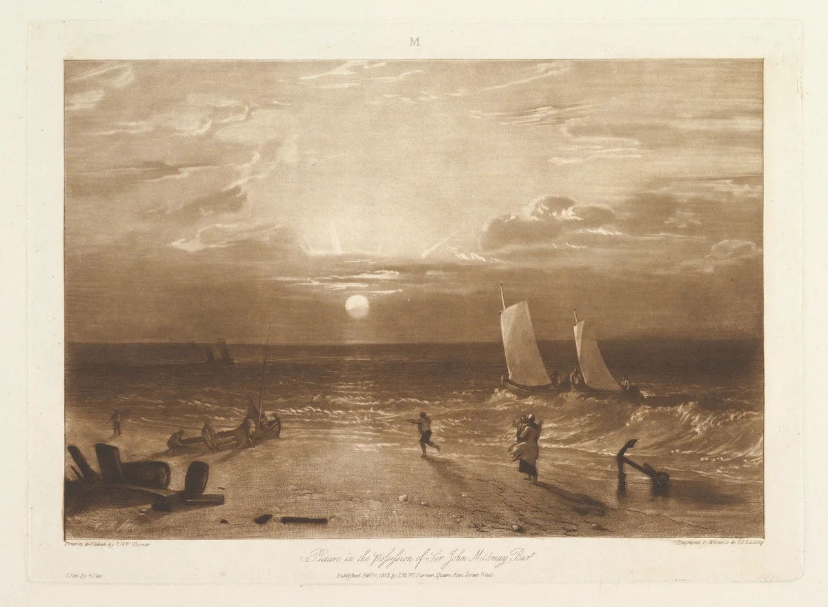 The Mildmay Sea-Piece, part ViII, plate 40 from "Liber Studiorum" by Joseph Turner, print, 1812