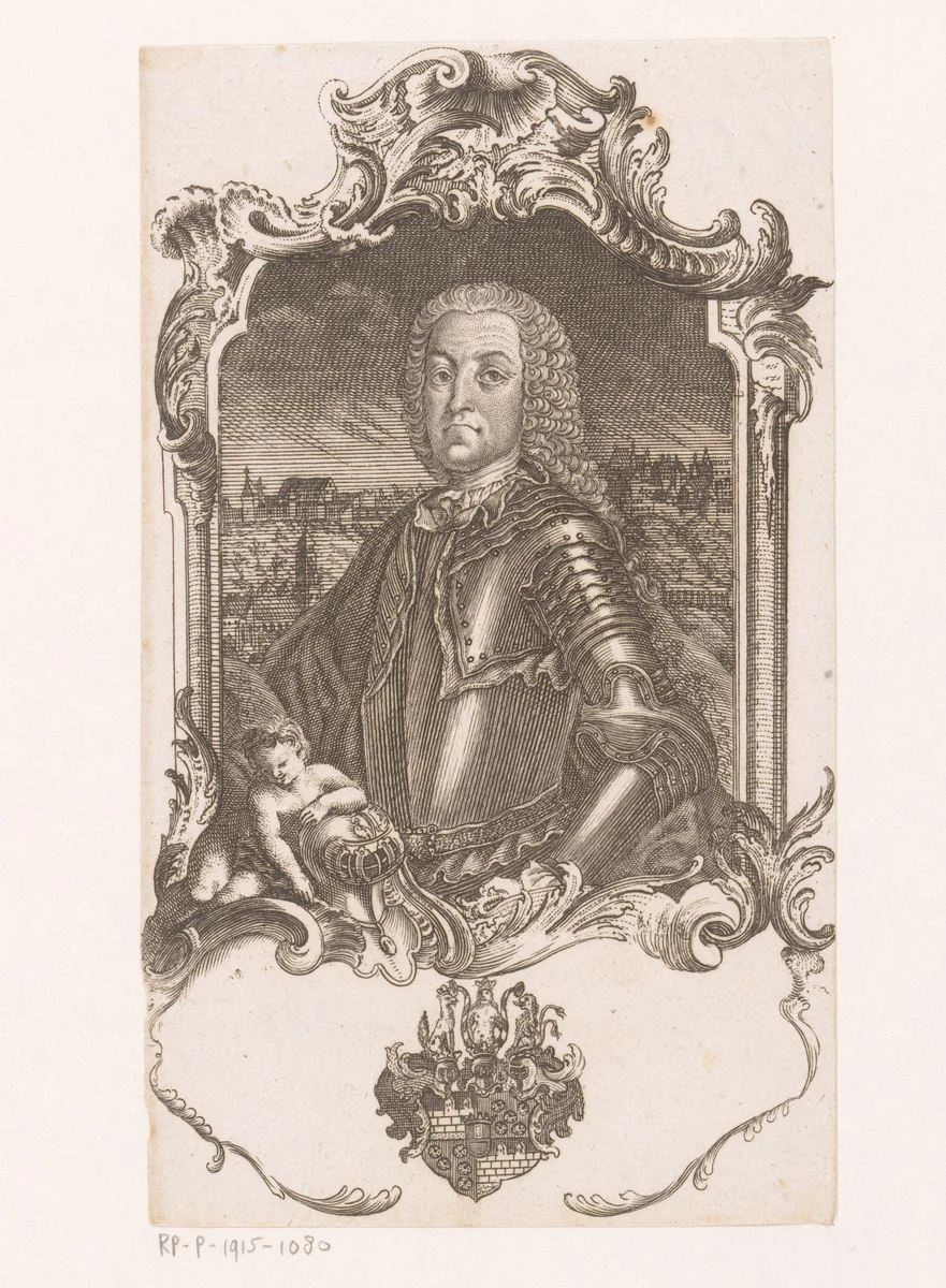 Portret van Joseph Adam von Taufkirch auf Guttenberg by Joseph Anton Zimmermann, print, 1715-1797
