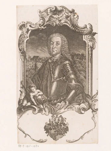 Portret van Joseph Adam von Taufkirch auf Guttenberg by Joseph Anton Zimmermann, print, 1715-1797