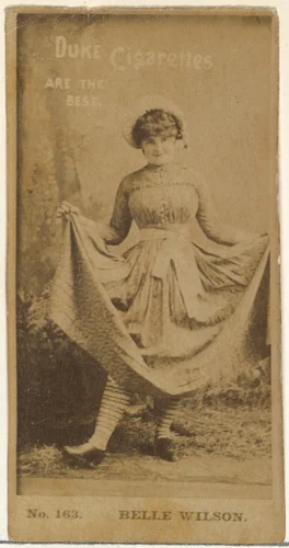 Card Number 163, Belle Wilson, from the Actors and Actresses series (N145-6) issued by Duke Sons & Co. to promote Duke Cigarettes by W. Duke, Sons & Co., photograph, 1880-1889