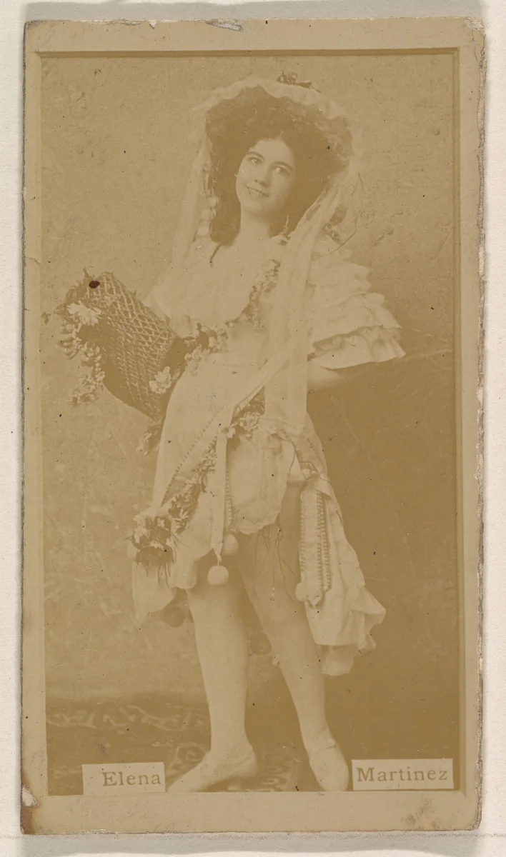 Elena Martinez, from the Actresses series (N245) issued by Kinney Brothers to promote Sweet Caporal Cigarettes by Kinney Brothers Tobacco Company, photograph, 1890
