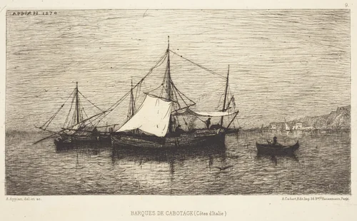Barques de Cabotage by Adolphe Appian, print, 1818-1898