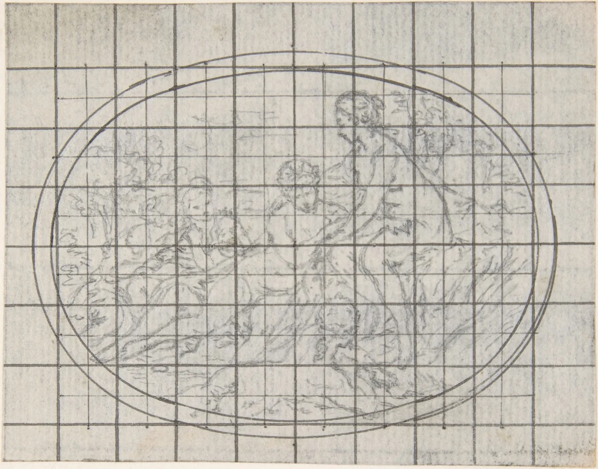 Design for a Box-Lid by Hubert François Gravelot, drawing, 1710-1773