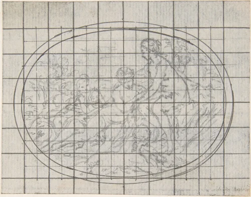 Design for a Box-Lid by Hubert François Gravelot, drawing, 1710-1773