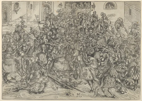 The Fourth Tournament by Lucas Cranach, print, 1509