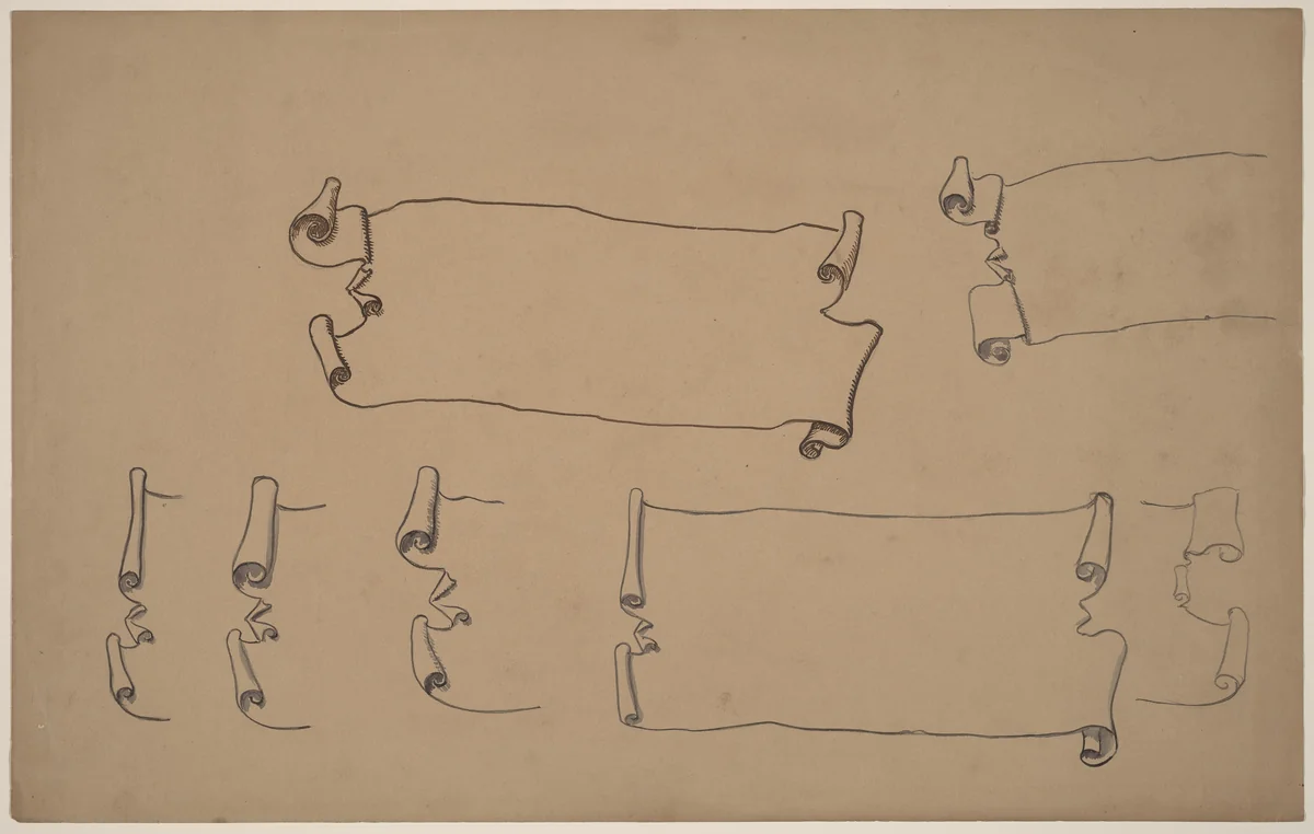 Sketches for a Scroll by Charles Sprague Pearce, drawing, 1890-1897