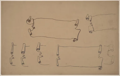 Sketches for a Scroll by Charles Sprague Pearce, drawing, 1890-1897