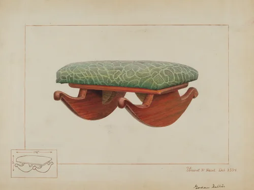 Rocker Footstool by Vincent P. Rosel; Gordon Saltar, index of american design, 1937