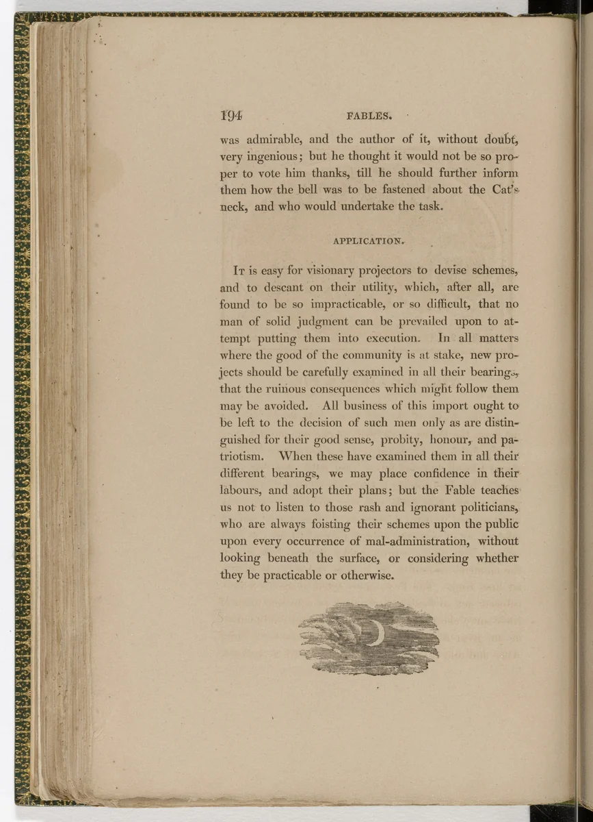 Tailpiece (page 194) from The Fables of Aesop by Thomas Bewick, illustrated book, 1818