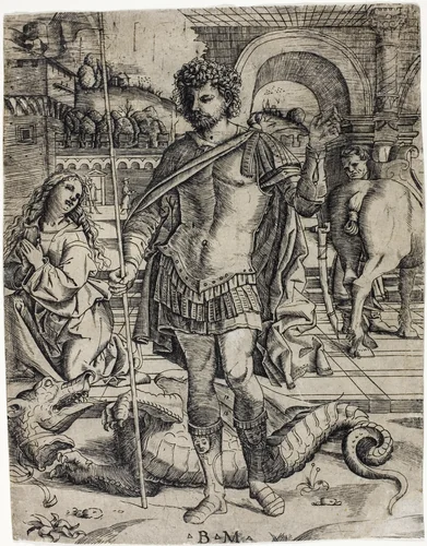 Saint George by Benedetto Montagna, print, 1506