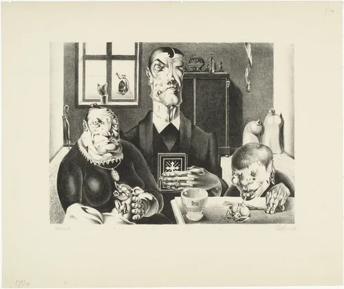 Profiteering Farmer's Family (Wucherbauernfamilie) by Georg Scholz, print, 1920