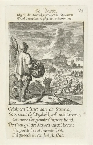 Visser by Jan Luyken, print, 1694