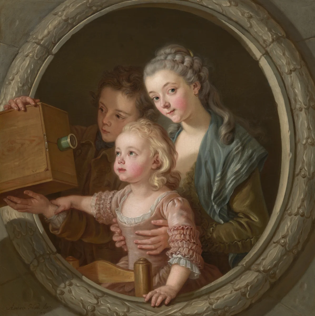 The Camera Obscura by Charles Amédée Philippe Van Loo, painting, 1764