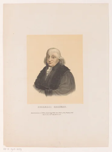 Portret van Eduard Hageman by Leendert Springer, print, 1850