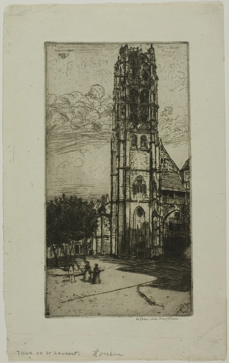 Tour St. Laurent, Rouen by Donald Shaw MacLaughlan, print, 1899