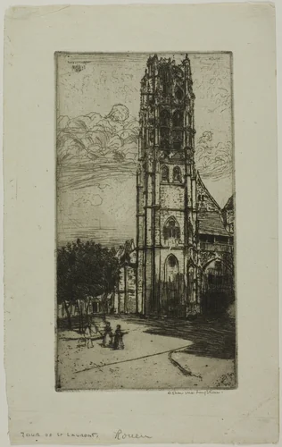 Tour St. Laurent, Rouen by Donald Shaw MacLaughlan, print, 1899