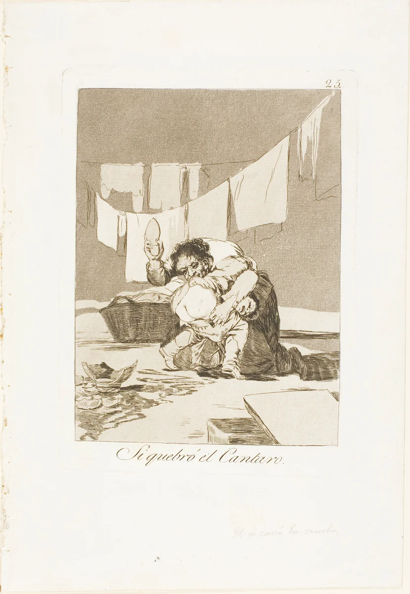Yes, He Broke the Pot, plate 25 from Los Caprichos by Francisco José de Goya, print, 1797-1799