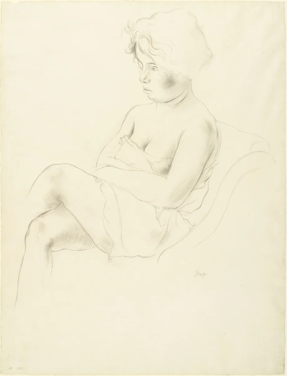 Seated Girl (Sitzendes Mädchen) by George Grosz, drawing, 1927