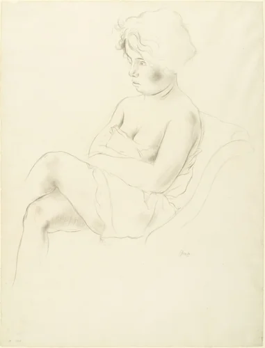 Seated Girl (Sitzendes Mädchen) by George Grosz, drawing, 1927