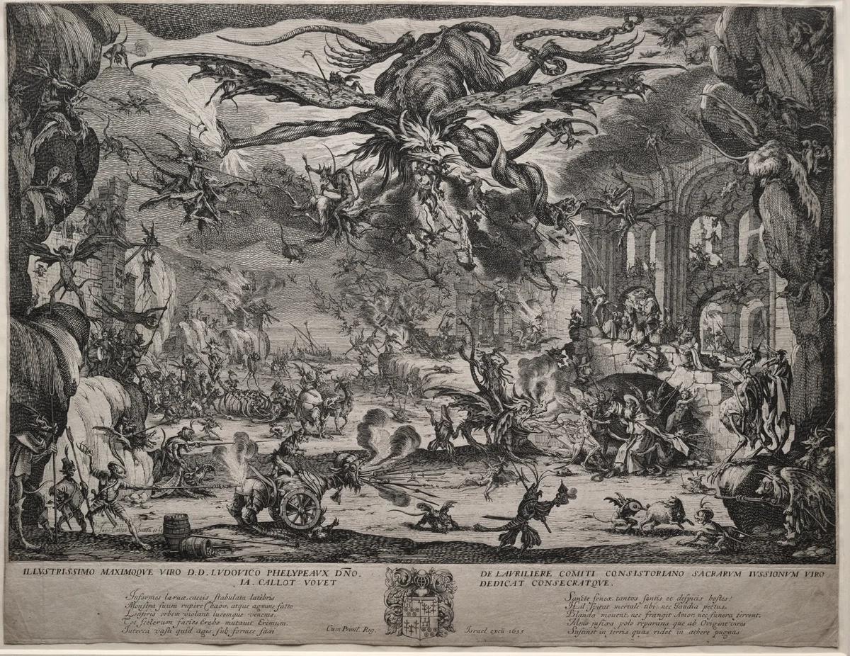 The Temptation of Saint Anthony (second version) by Jacques Callot, print, 1635