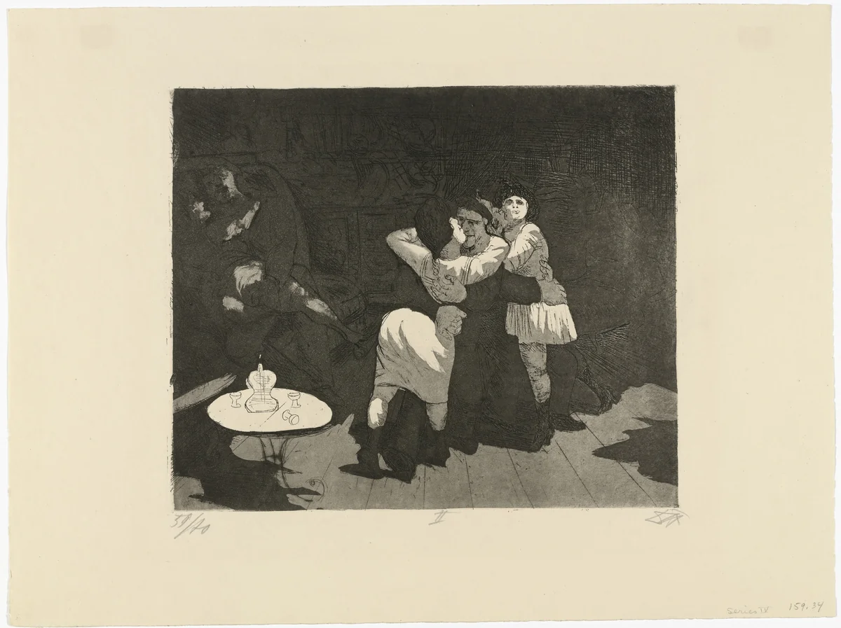 Sailors in Antwerp (Matrosen in Antwerpen) from The War (Der Krieg) by Otto Dix, print, 1924