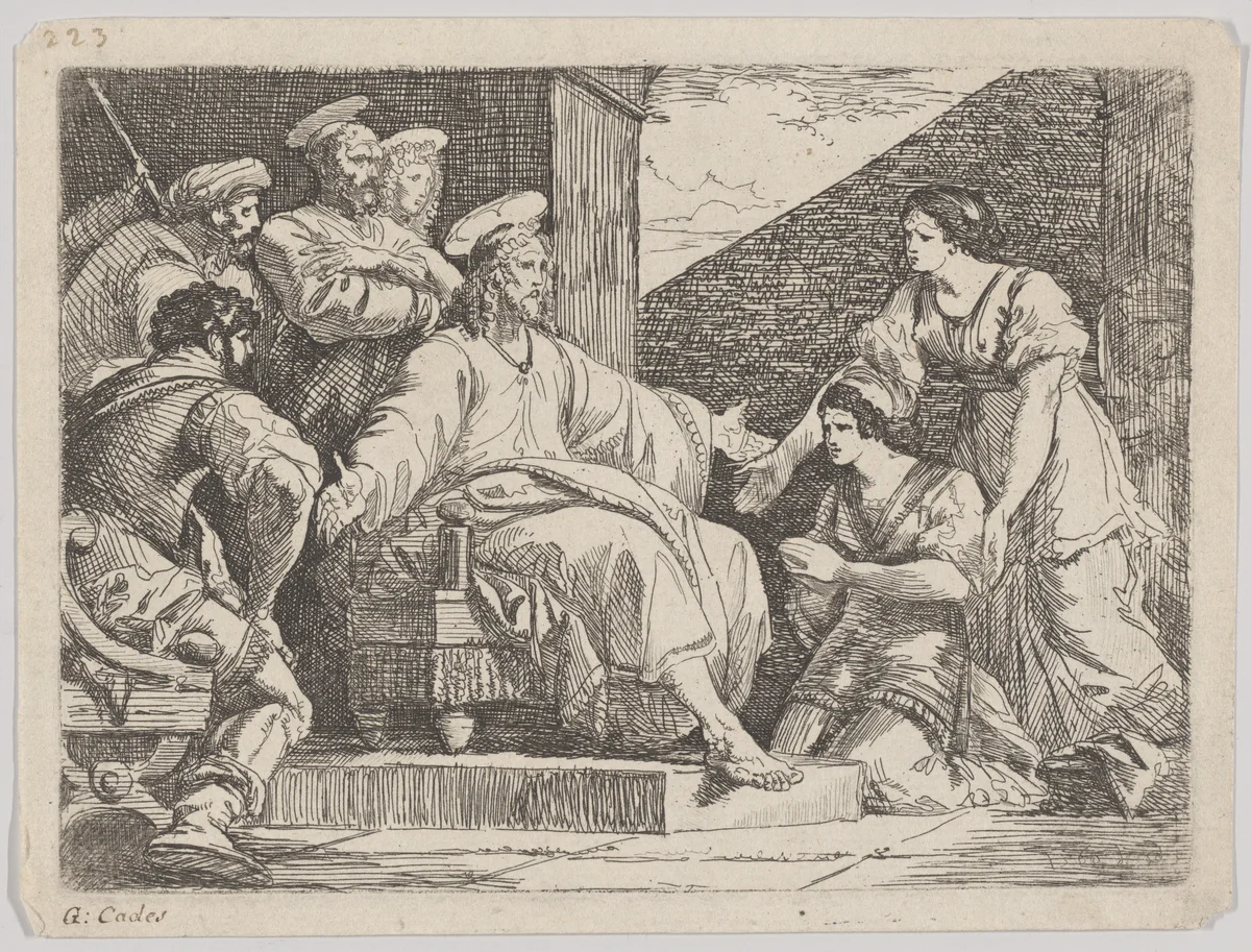 Christ seated preaching by Giuseppe Cades, print, 1766