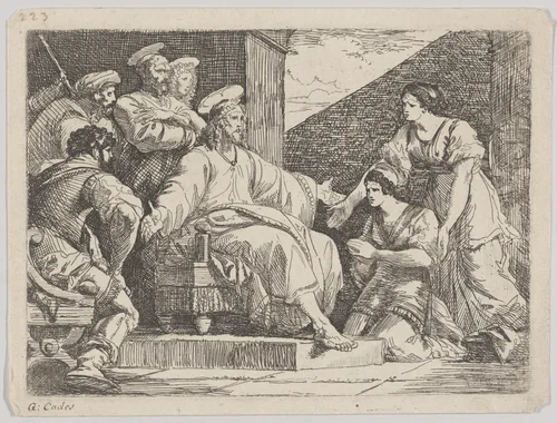 Christ seated preaching by Giuseppe Cades, print, 1766