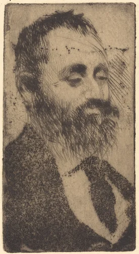 Alphonse Hirsch by Edgar Degas, print, 1875