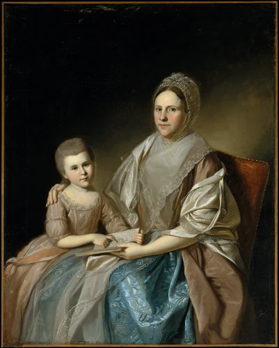 Mrs. Samuel Mifflin and Her Granddaughter Rebecca Mifflin Francis by Charles Willson Peale, artwork, 1777-1780