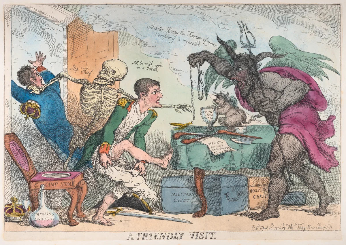 A Friendly Visit by Thomas Rowlandson, print, 1814