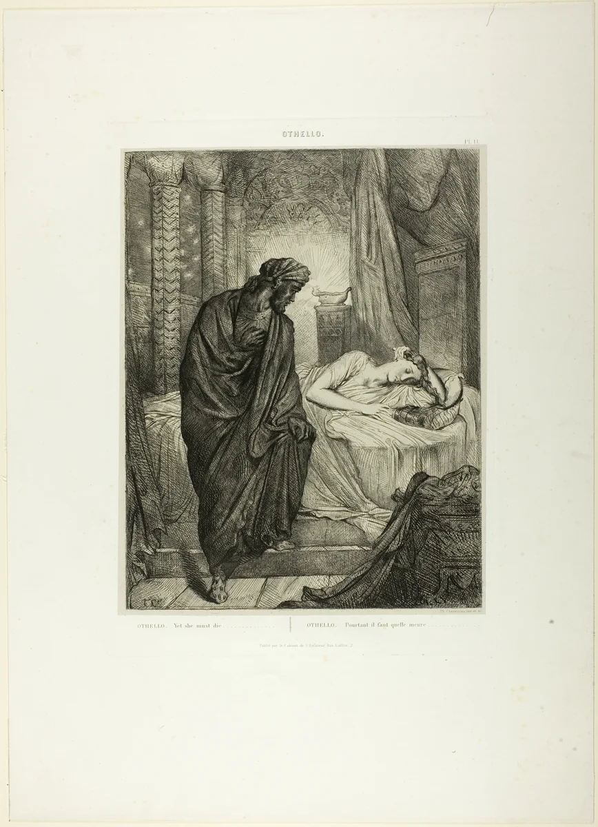Yet She Must Die, plate eleven from Othello by Théodore Chassériau, print, 1844