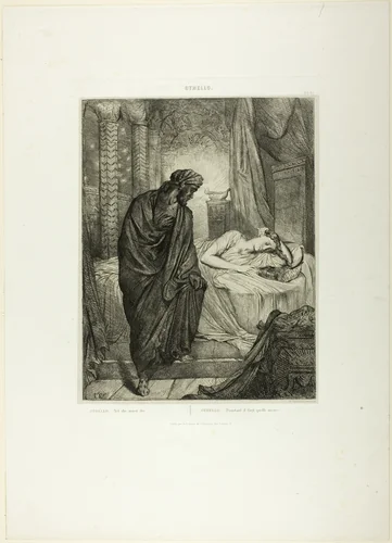 Yet She Must Die, plate eleven from Othello by Théodore Chassériau, print, 1844