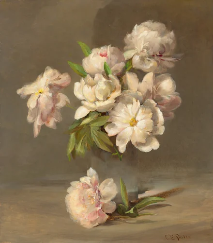 Peonies in a Vase by Charles Ethan Porter, painting, 1880-1890