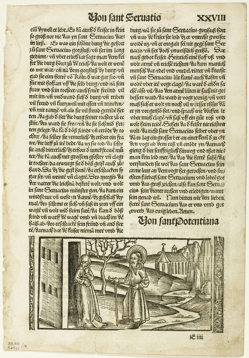 Illustration from Das Leben der Heiligen, plate sixteen from Woodcuts from Books of the XVI Century by Unknown Artist, print, 1513